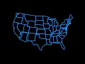 USA Map of states Animation on a transparent background alpha channel