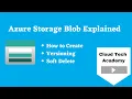 Azure storage Blob explained Types of Blob versioning soft delete