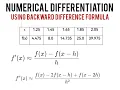 Numerical Differentiation using Backward Difference Formula Numerical Analysis
