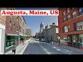 AUGUSTA MAINE US Driving to downtown Cidade de Augusta capital do estado do MAINE USA
