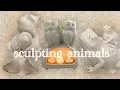 ceramic animal sculpture owls toads and fish - oh my