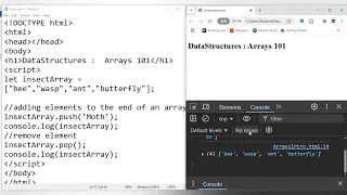 JavaScript Adding and Removing Elements on Arrays