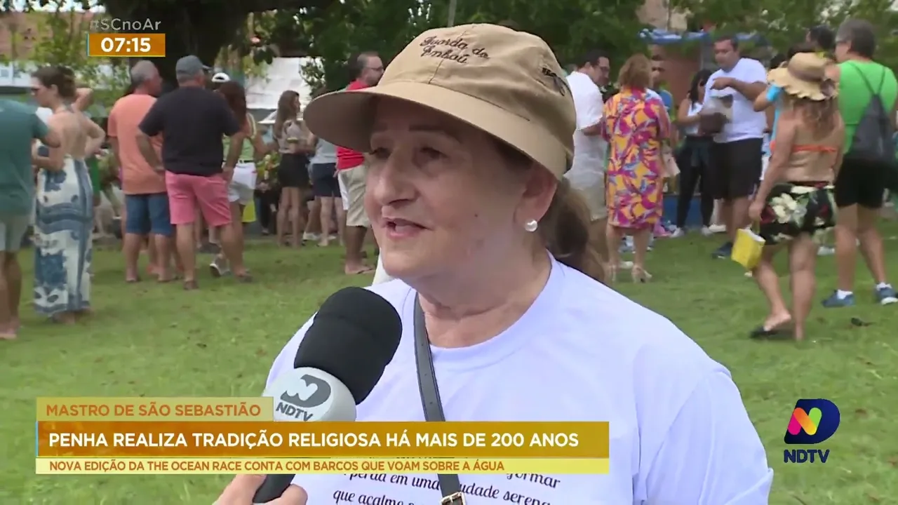 Ritual do 'mastro de São Sebastião' marcou o fim de semana na cidade de Penha
