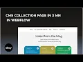How to create a CMS collection page in webflow