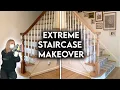 DIY STAIRCASE MAKEOVER Updating Railing Runner Install ON A BUDGET
