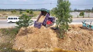 Small Bulldozer Big Project D21P 5-Ton Dump Truck Build Up Land Around the House