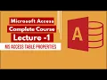 Ms Access Lecture - 1 Create table in access 2016