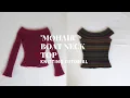 KNITTING TUTORIAL mohair boat neck the shoulder top FREE PATTERN nelsknits