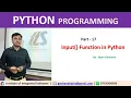 Part - 17 Input in Python Input Statement in Python Hindi Language