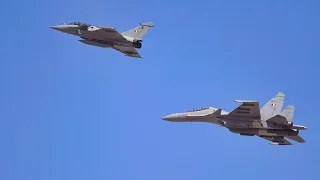 indian air force sukhoi rafale tejas all together
