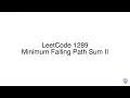 LeetCode 1289 Minimum Falling Path Sum II