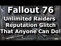 Fallout 76 Unlimited Raiders Reputation Glitch That Anyone Can Do Rank Up Raider Rep Anytime