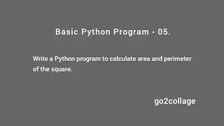 EP 05 Language Python Basic Program I go2collage