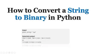 How to Convert a String to Binary in Python