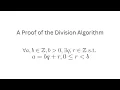 A Proof of the Division Algorithm