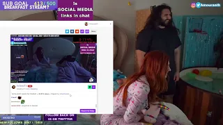 Esfand & Amouranth React To Amouranth Struggling In Bed While Sleeping Together