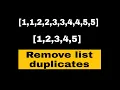 Remove duplicates from a list in python fastest way remove duplicates from a list in python