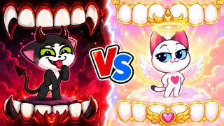Smile Showdown: Angel vs Demon – Who Keeps Their Teeth the Best? 😇😈