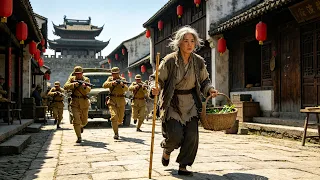 80歲老奶奶竟是女特工假扮的，半路截殺日軍車隊，全滅日軍1000人。⚔️ 功夫 | Kung Fu #抗日 #電影 #功夫