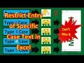 Restrict Upper Case Lower Case or Proper Case Entry in MS Excel without VBA