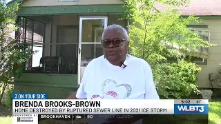 Ruptured city sewer line means there may be no going home for displaced Jackson woman