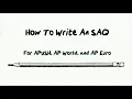 How To Write An SAQ For AP Classes