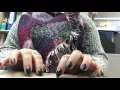 ASMR tapping test - Matte Black Stiletto Nails
