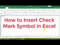 How to Insert Check Mark Symbol in Excel