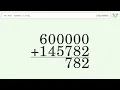 Long Addition Problem 600000 145782 Step-by-Step Solution Tiger Algebra