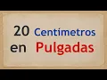 How many inches is 20 centimeters
