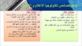 ملخص درس تقنية المعلومات سنة أولى ثانوي جميع الشعب  ملخص درس تقنية المعلومات سنة أولى ثانوي جميع الشعب