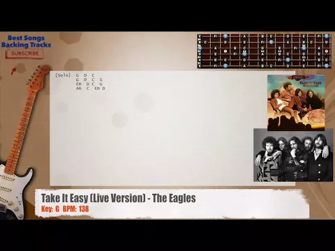 Download MP3 🎸 Take It Easy (Live Version) - The Eagles Guitar Backing Track with chords and lyrics