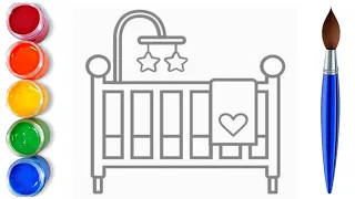 How to draw cute bed  | easy drawing step by step 