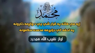 زړه مې هلته په قرار شي چې د وکړمه ذکرونه په تحفه کې درلیږمه محمده سلامونه حافظ نقیب الله همدرد 