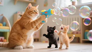 Ginger Mom Cat Takes In Lonely Black Kitten Loves Him Unconditionally Cat Cute Funny 