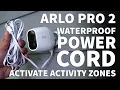 Arlo Pro 2 Activity Zone Setup - Lanmu 16 Foot Waterproof USB Power Cord Extension for Arlo Pro