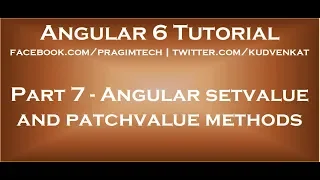 Angular setvalue and patchvalue methods