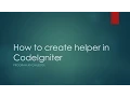 How to create helper in CodeIgniter 3