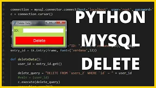 Python And MySQL - How to Delete Data From MySQL Database In Python Tkinter with source code