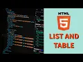 HTML5 list and table setup - Basic HTML5 Fast