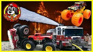 Download Monster Jam Fire Trucks RADICAL RESCUE, BACKDRAFT \u0026 5 ALARM Fourth of July Fireworks Special MP3