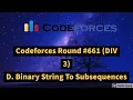 Codeforces Round Div 3 - D