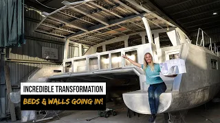 HUGE MILESTONE! Our First Cabin Comes to Life 🤯 (Custom Aluminum Catamaran Build Part 29)
