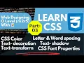 CSS Text Font properties Complete Tutorial for Beginners With Complete Notes