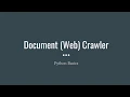 Python Web Crawler Tutorial