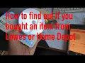 Returning items - How to find out if you bought an item from Home Depot or Lowes