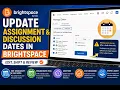 BrightSpace Adjust Content and Assignments Dates
