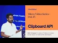 Clipboard API Browser APIs PathToExpert Advanced Web Development Vilva Athiban