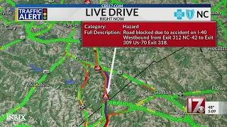 I-40 at Clayton bypass traffic alert