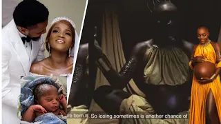 beautiful moment bukunmi oluwasina sings for her new born baby